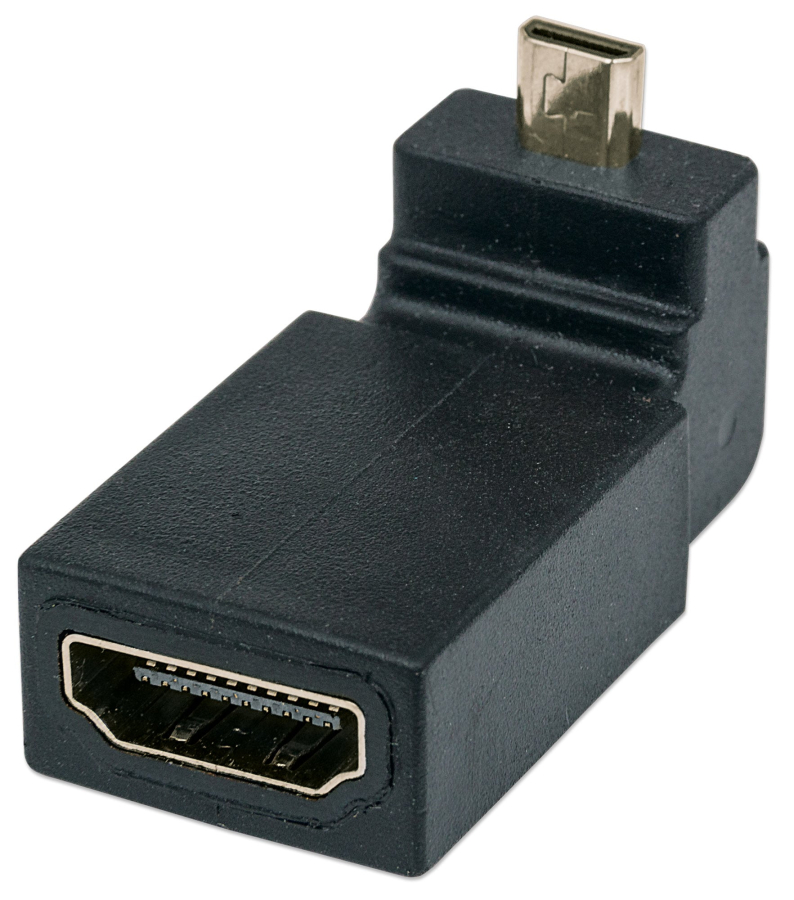 Adattatore HDMI A Femmina / Micro D Maschio Angolato Nero